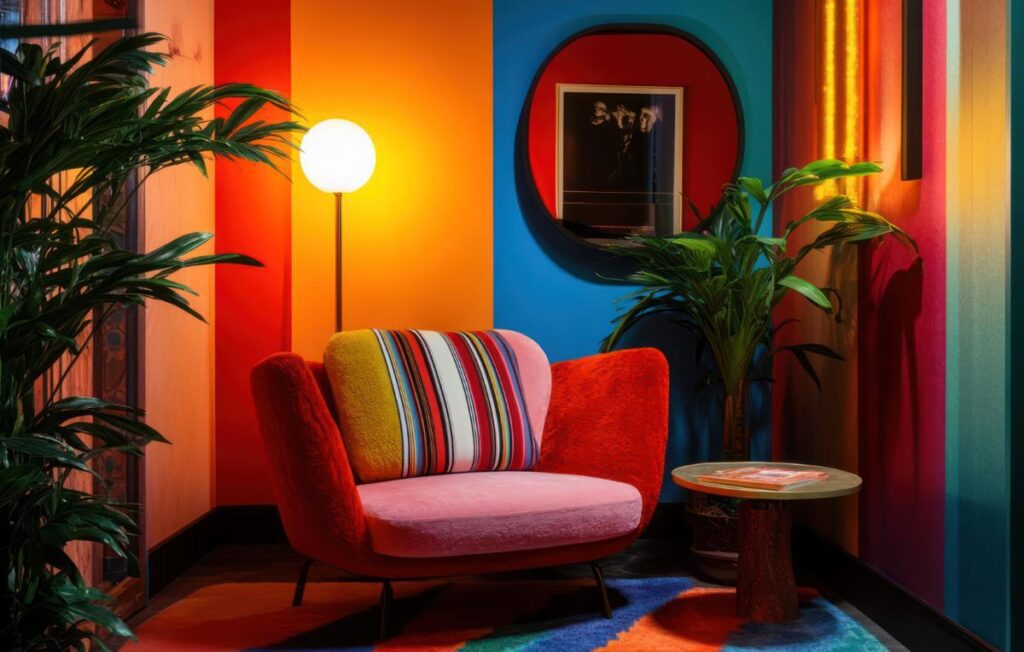 A félig festett falak, a színblokkok vagy akár a festett ívek becsapják az agyat