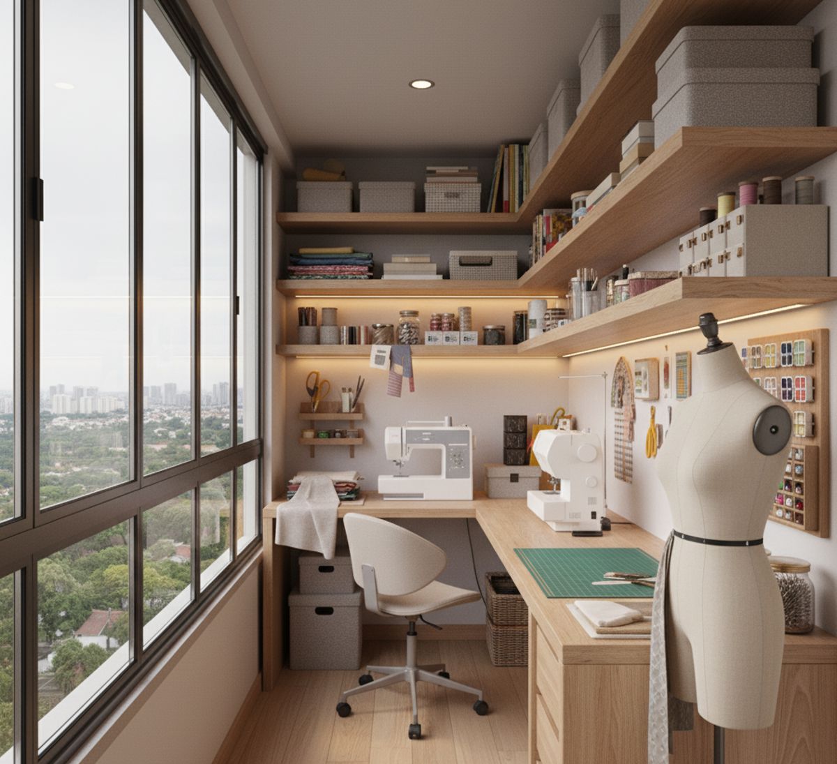 Az erkély a kézműveskedés, a festészet vagy egyéb hobbik helyszínéül is szolgálhat.