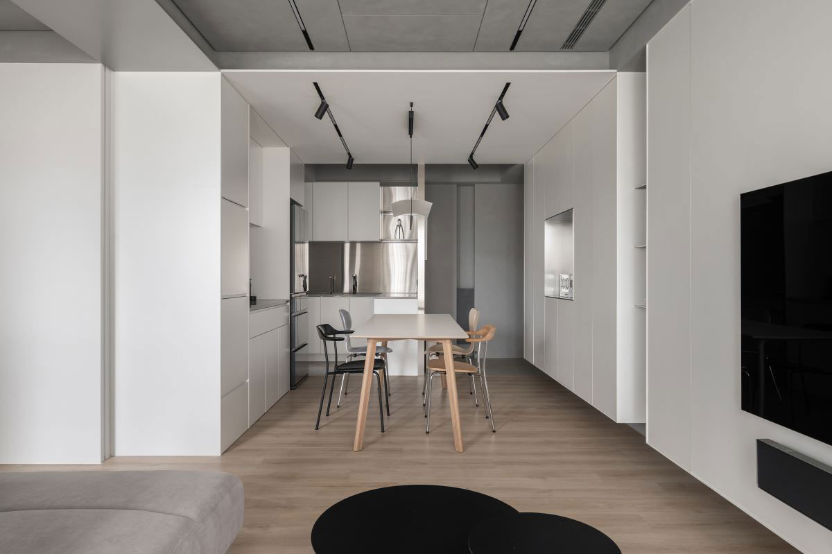 Monokróm vagy semleges színű konyhadizájn