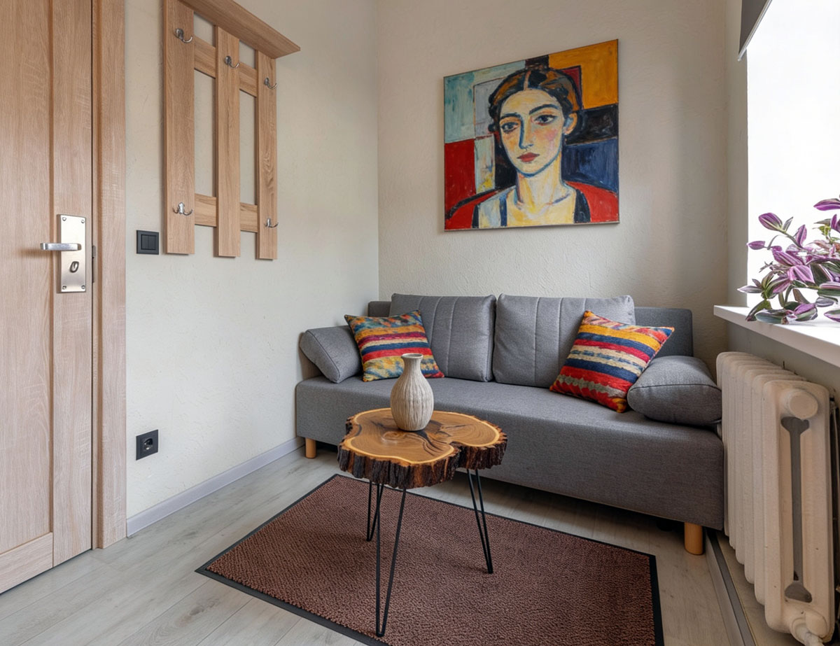 Az élénk, kontrasztos párnák vagy a hangulatos takarók olcsó kiegészítők, amelyek könnyen cserélhetők az évszaktól vagy a hangulattól függően.